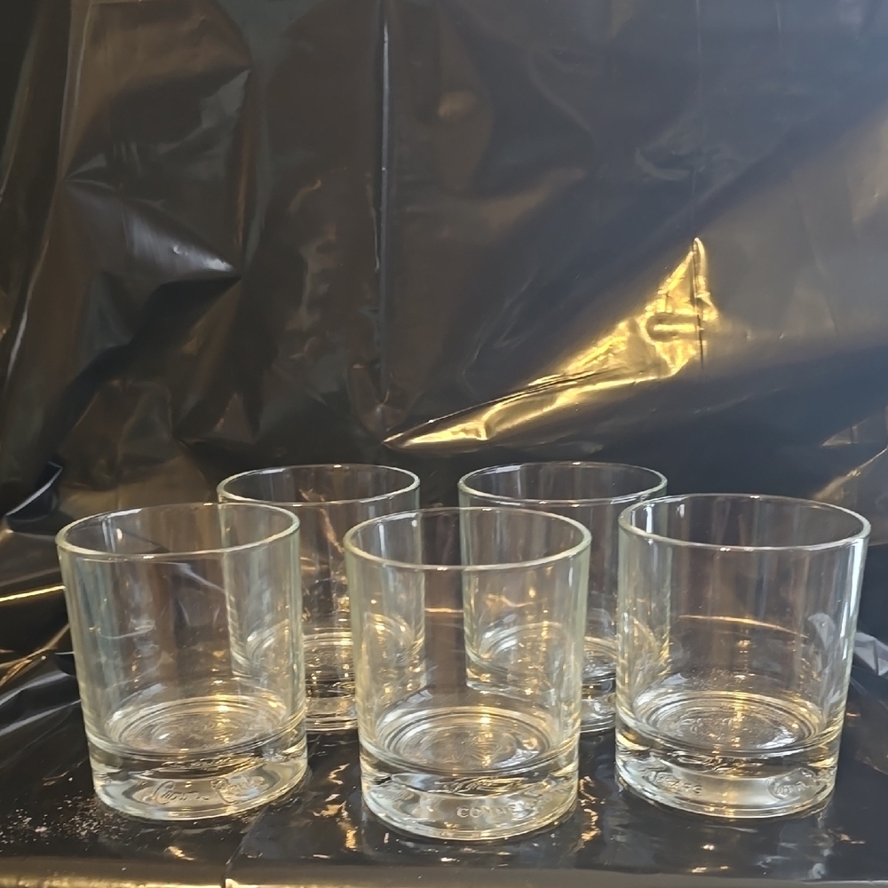 Elegant Clear Glass Tumbler Set Whiskey 5 New Glasses